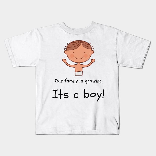 Love this 'Our family is growing. Its a boy' t-shirt! Kids T-Shirt by Valdesigns